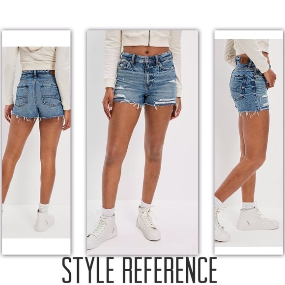 American Eagle Shorts Women’s Size 2 Light Wash distressed Denim Mom Shorts - Picture 14 of 14